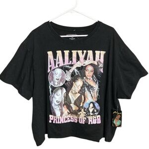 NEW Aaliyah Princess of R&B Retro Oversized Crop T-shirt - Size 1X Jrs